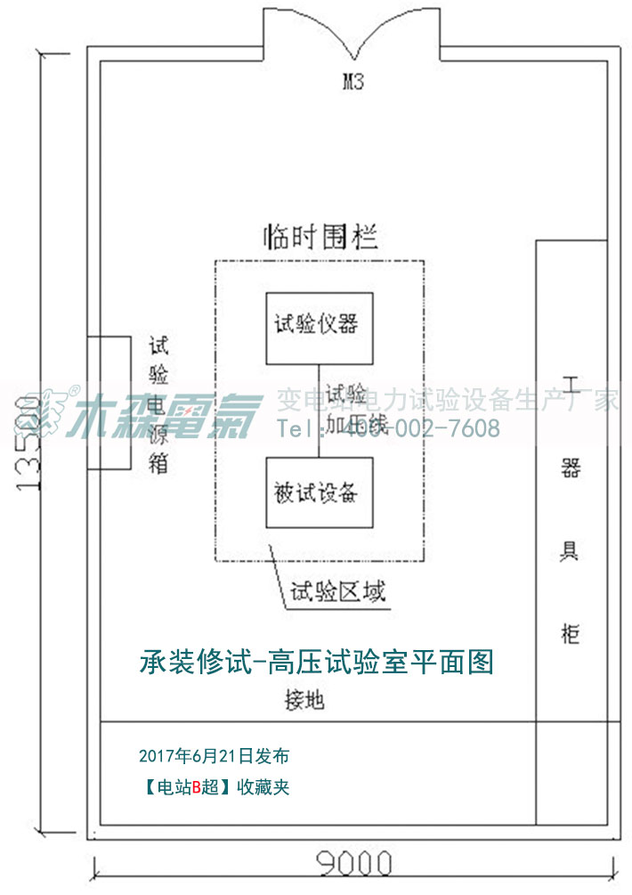 電力承裝修試高壓試驗(yàn)室大廳平面示意圖