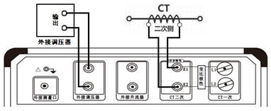 CT互感器測(cè)試儀伏安特性外接調(diào)壓器試驗(yàn)接線圖